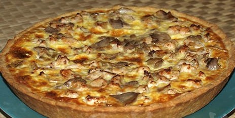 Песочный пирог с грибами
