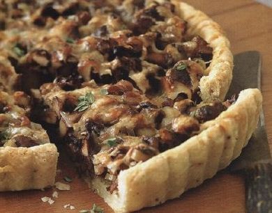 Песочный пирог с грибами